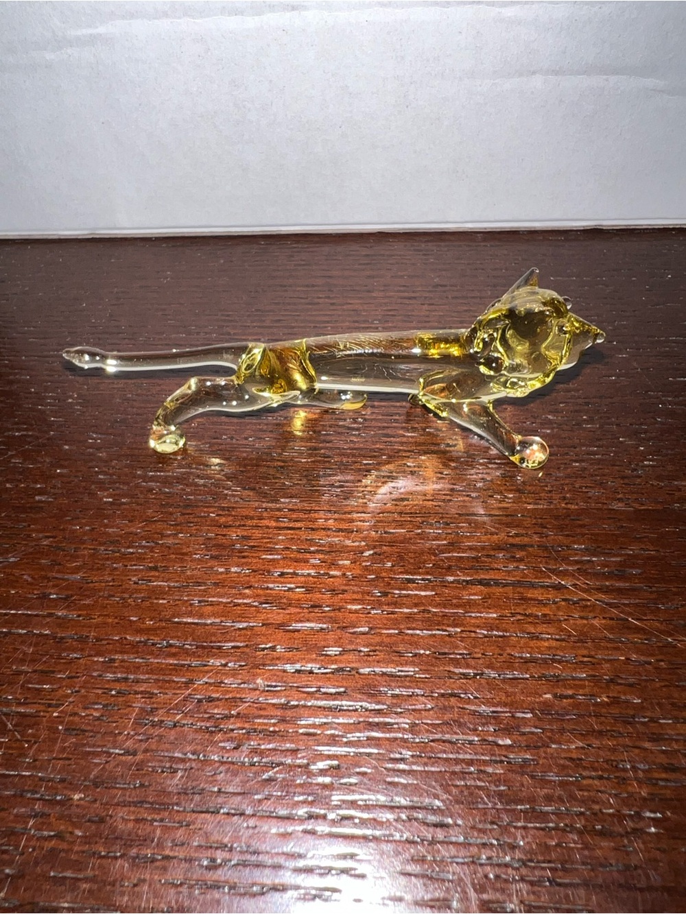 Handblown Amber Glass lion Figurine